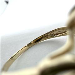 10K 417 Yellow Gold 3.6G Large Aquamarine Ring Size: 7.5!